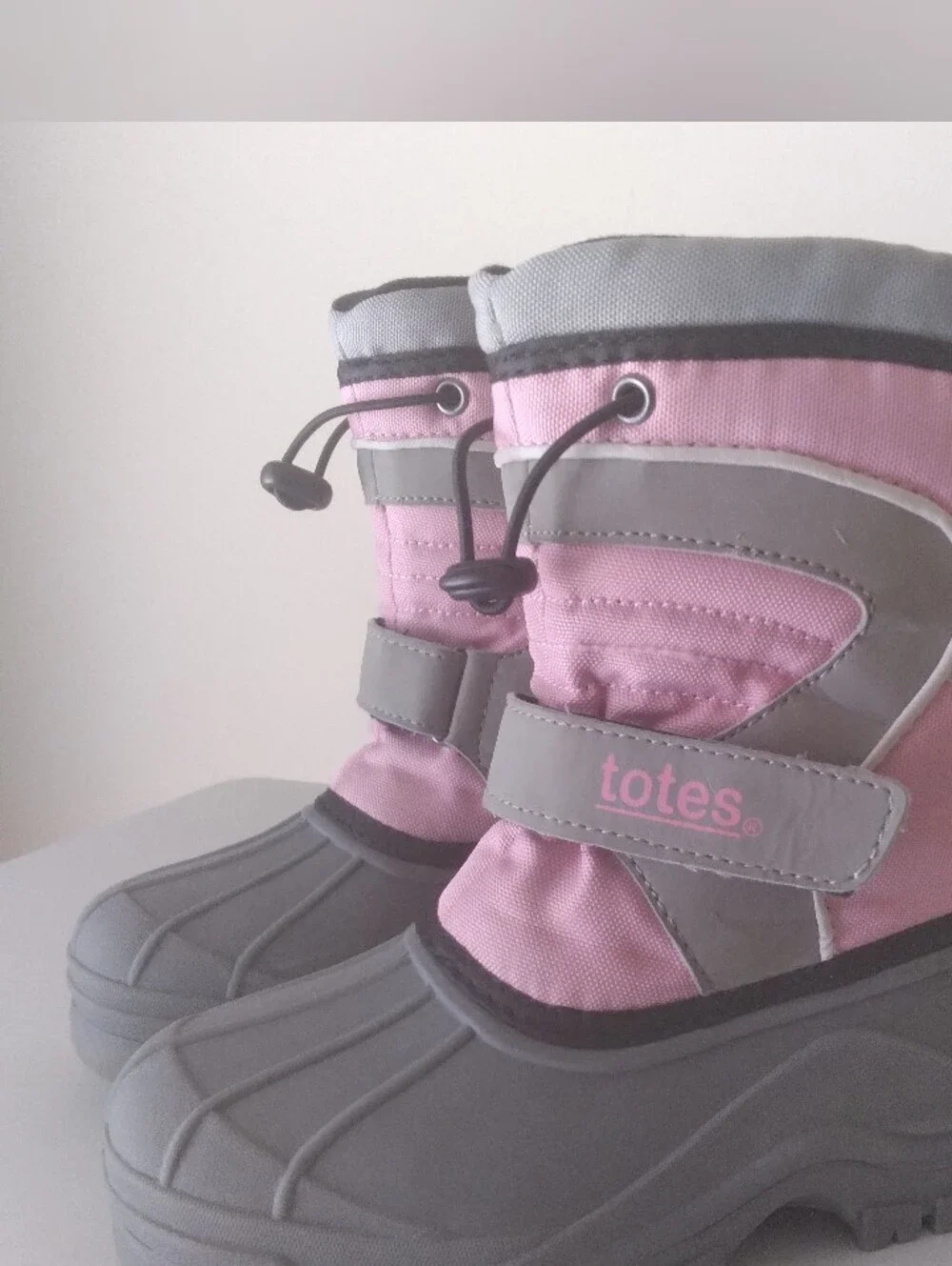 totes Winter Survivor Kids Pink Gray Waterproof Winter Snow Rain Boots 1 Girls